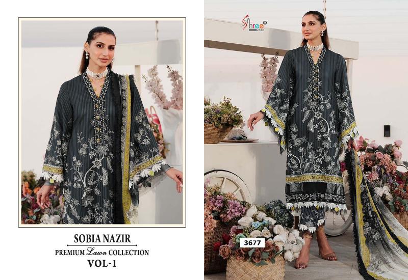 Shree Sobia Nazir Premium Lawn Collection Vol 1 Cotton Dupatta Salwar Kameez Wholesale Catalog