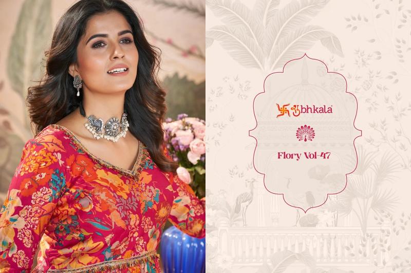 SHUBHKALA FLORY VOL 47 New Exclusive Print with Foil Designer Ready to Wear Kurti 