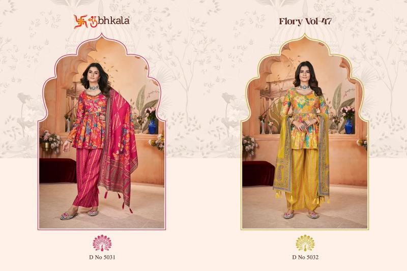 SHUBHKALA FLORY VOL 47 New Exclusive Print with Foil Designer Ready to Wear Kurti 