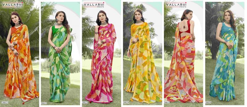 Vallabhi Leena Vol 4 Georgette Fancy Saree Wholesale Catalog