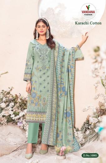 VANDANA KARACHI COTTON VOL 10 Dress Material Wholesale Catalog