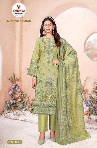 VANDANA KARACHI COTTON VOL 10 Dress Material Wholesale Catalog