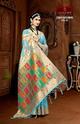 Vastra bunai Linen Kashmiri vol 2 linen sarees wholesale surat