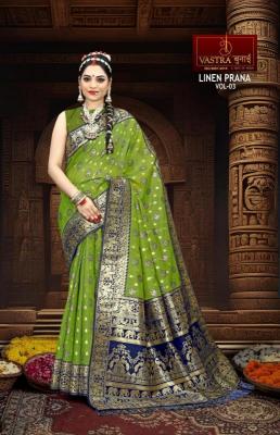 Vastra bunai Linen prana vol -3 latest sarees wholesale surat online