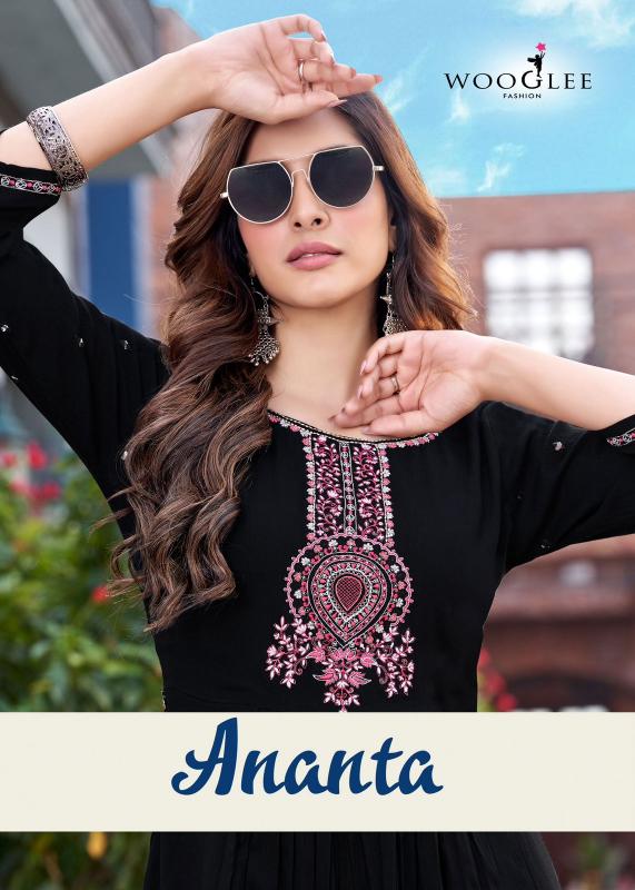 Wooglee Ananta Black Kurti India Wholesale catalog