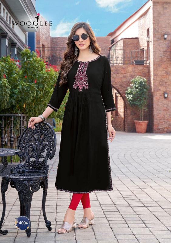 Wooglee Ananta Black Kurti India Wholesale catalog