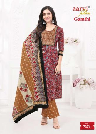 Aarvi Gamthi Vol-6 – Kurti Pant With Dupatta - Wholesale Catalog