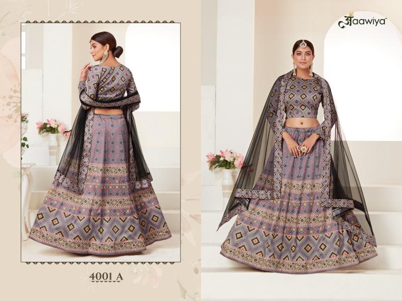 Aawiya 4001-A New Digital Printed Semi-Stitched Lehenga Choli wholesale surat