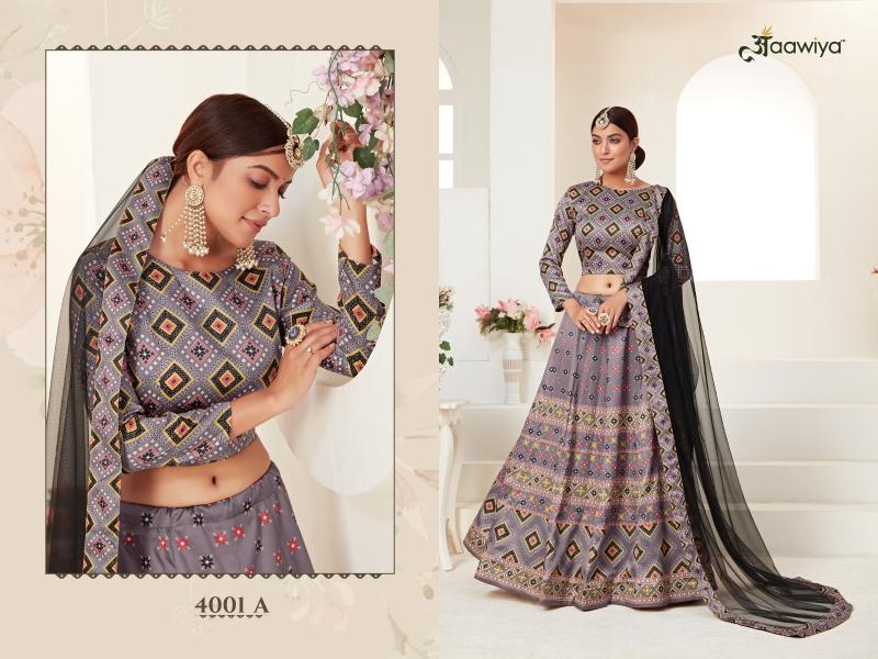 Aawiya 4001-A New Digital Printed Semi-Stitched Lehenga Choli wholesale surat