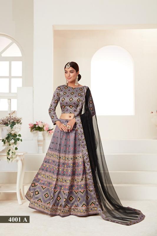 Aawiya 4001-A New Digital Printed Semi-Stitched Lehenga Choli wholesale surat