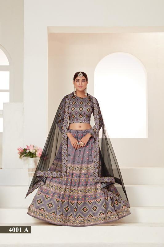 Aawiya 4001-A New Digital Printed Semi-Stitched Lehenga Choli wholesale surat