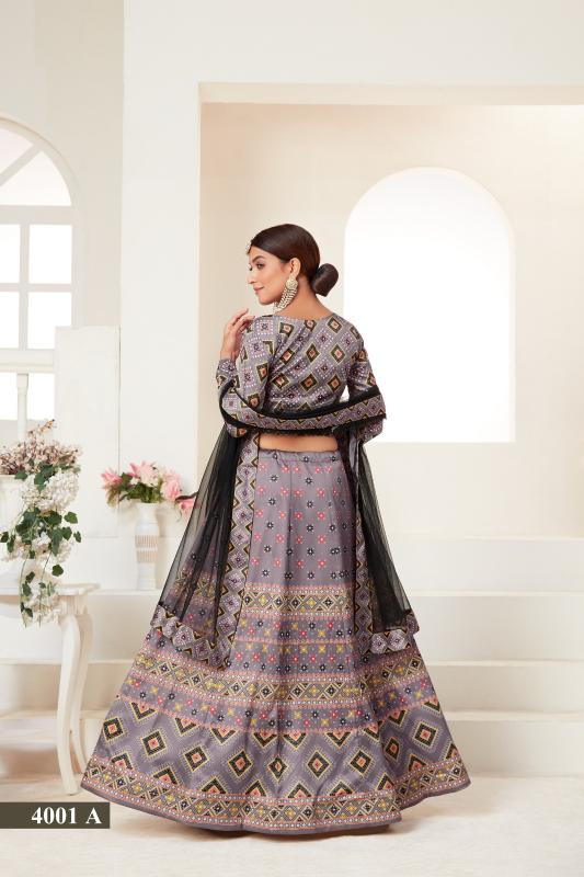 Aawiya 4001-A New Digital Printed Semi-Stitched Lehenga Choli wholesale surat