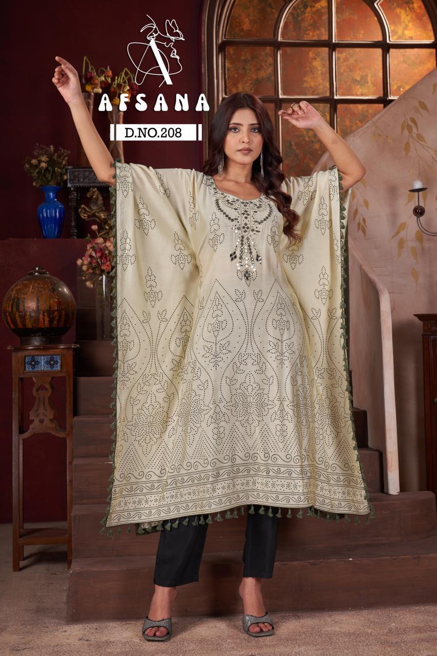 Afsana Kaftan D no. 208 Buy Kaftan Kurti online india