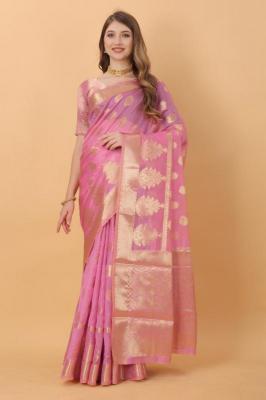 Sabella murthy Pink soft Organza Silk Saree Surat wholesale