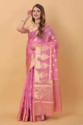 Sabella murthy Pink soft Organza Silk Saree Surat wholesale