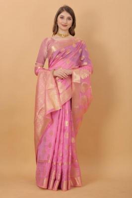 Sabella murthy Pink soft Organza Silk Saree Surat wholesale