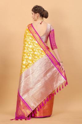 Sabella murthy Yellow soft Kanjivaram Silk Saree Wholesale Catalog