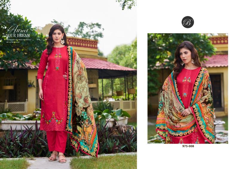 Belliza Zarqash Cotton Embroidered Dress Material Wholesale Catalog