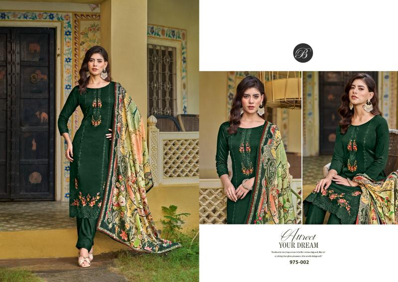 Belliza Zarqash Cotton Embroidered Dress Material Wholesale Catalog