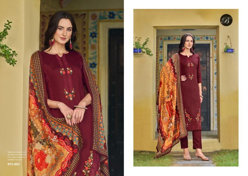 Belliza Zarqash Cotton Embroidered Dress Material Wholesale Catalog