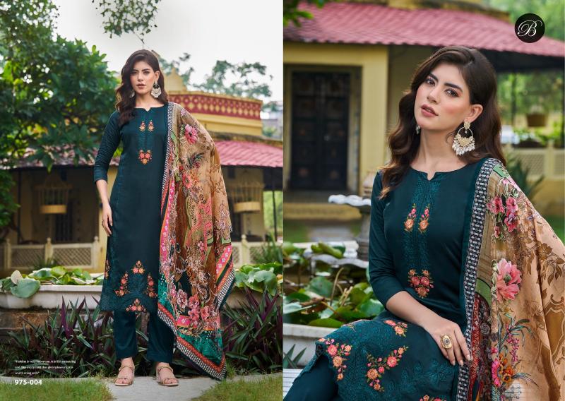 Belliza Zarqash Cotton Embroidered Dress Material Wholesale Catalog