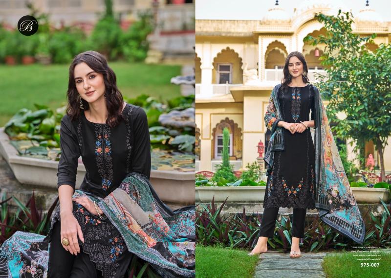 Belliza Zarqash Cotton Embroidered Dress Material Wholesale Catalog