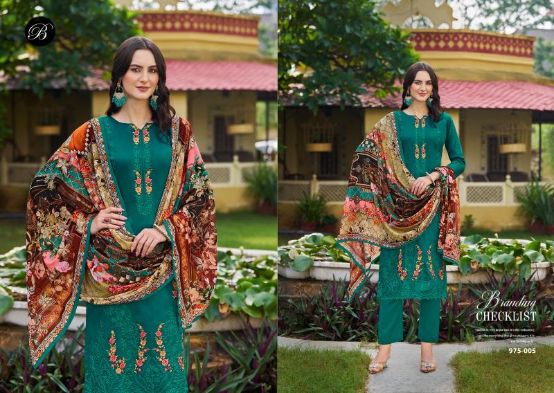 Belliza Zarqash Cotton Embroidered Dress Material Wholesale Catalog