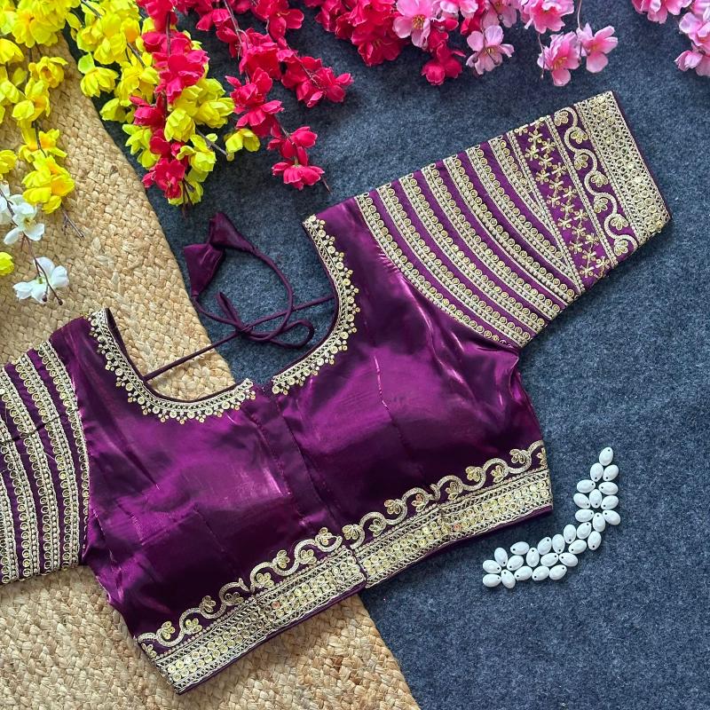 Blousewala Beautiful Cotton Thread Work Zimichoo Fabric Blouse