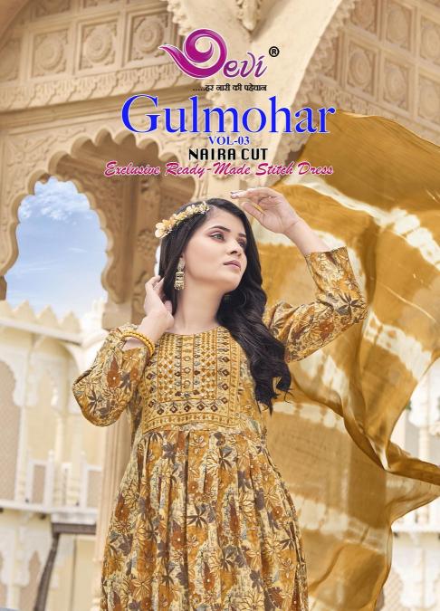 Devi Gulmohar Vol-3 – Naira Cut Kurti With Pant Dupatta - Wholesale Catalog