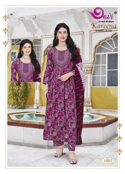 Devi Kareena Vol-1 – Umbrella Cut Kurti With Pant Dupatta - Wholesale Catalog