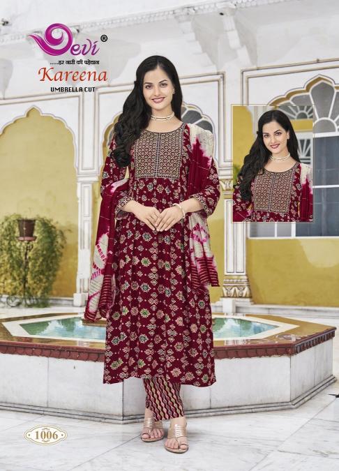 Devi Kareena Vol-1 – Umbrella Cut Kurti With Pant Dupatta - Wholesale Catalog