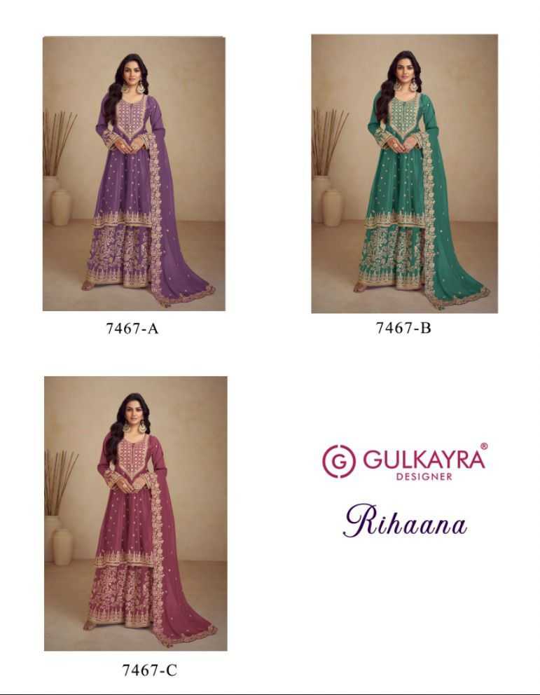 Gulkayra Rihaana Real Chinon Salwar Kameez Wholesale Catalog