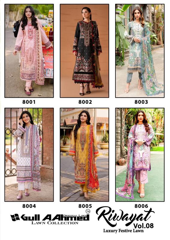 Gull AAhmed Riwayat Vol-08 – Karachi Dress Material - Wholesale Catalog