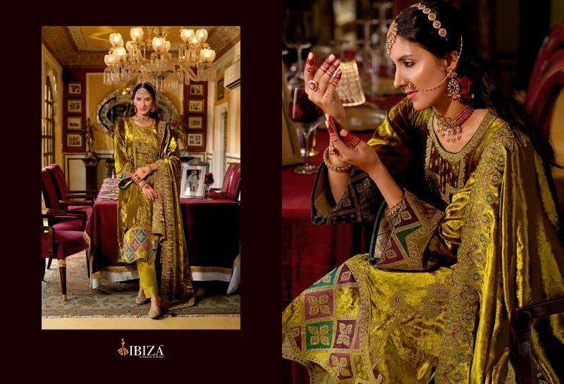 Ibiza Nazrana Viscose Velvet Salwar Kameez Wholesale Catalog 