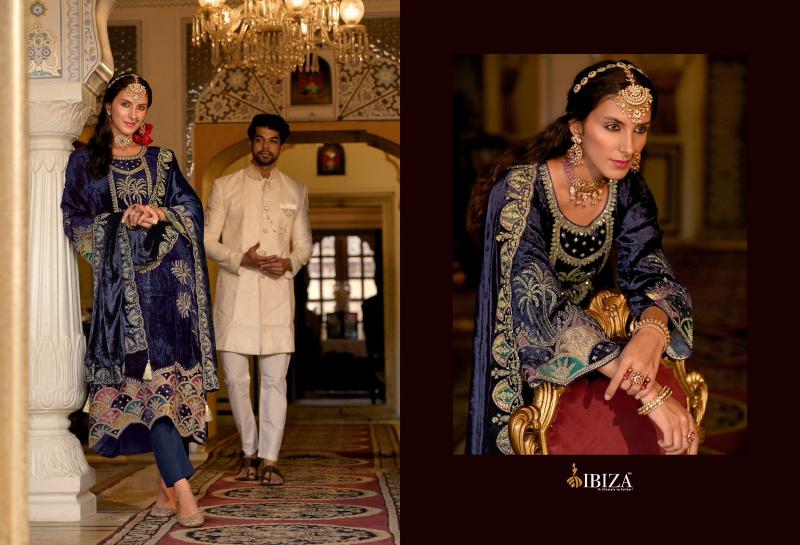 Ibiza Nazrana Viscose Velvet Salwar Kameez Wholesale Catalog 