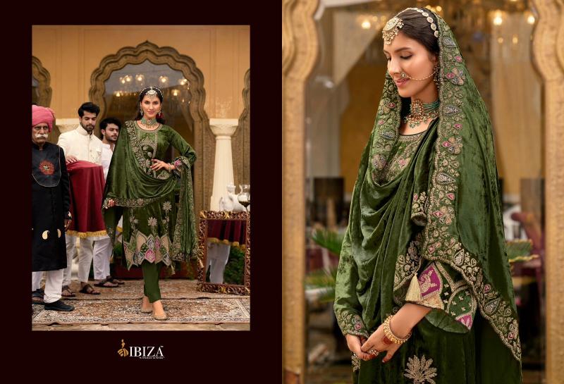 Ibiza Nazrana Viscose Velvet Salwar Kameez Wholesale Catalog 