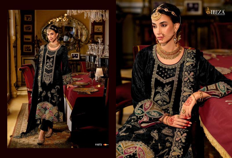 Ibiza Nazrana Viscose Velvet Salwar Kameez Wholesale Catalog 