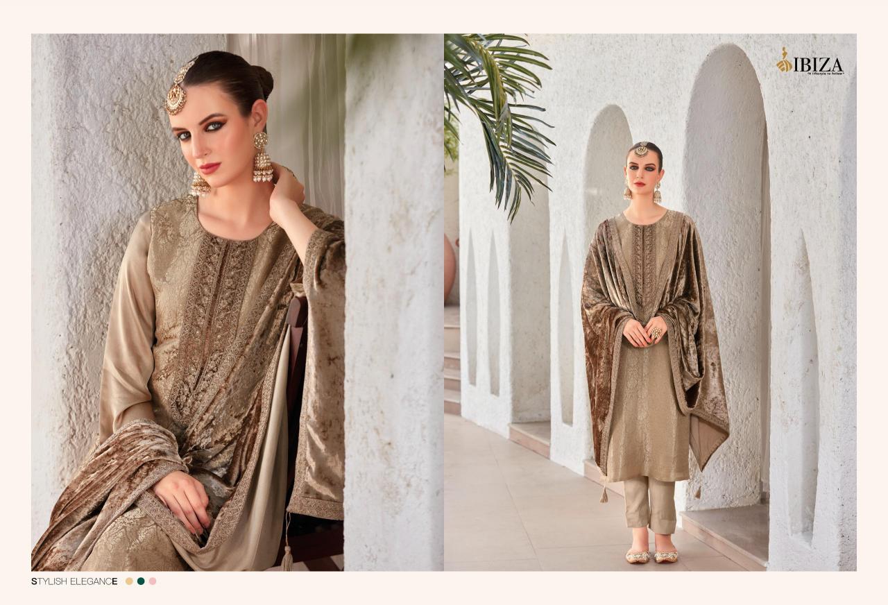 Ibiza Sadgi Jacquard Silk with Velvet Pach Salwar Kameez Wholesale Catalog