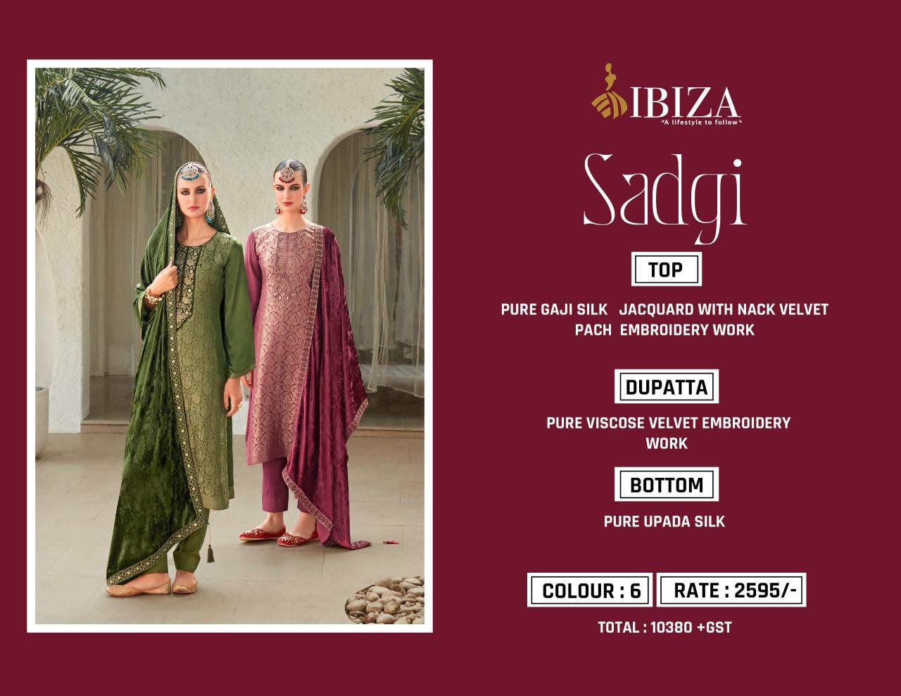 Ibiza Sadgi Jacquard Silk with Velvet Pach Salwar Kameez Wholesale Catalog