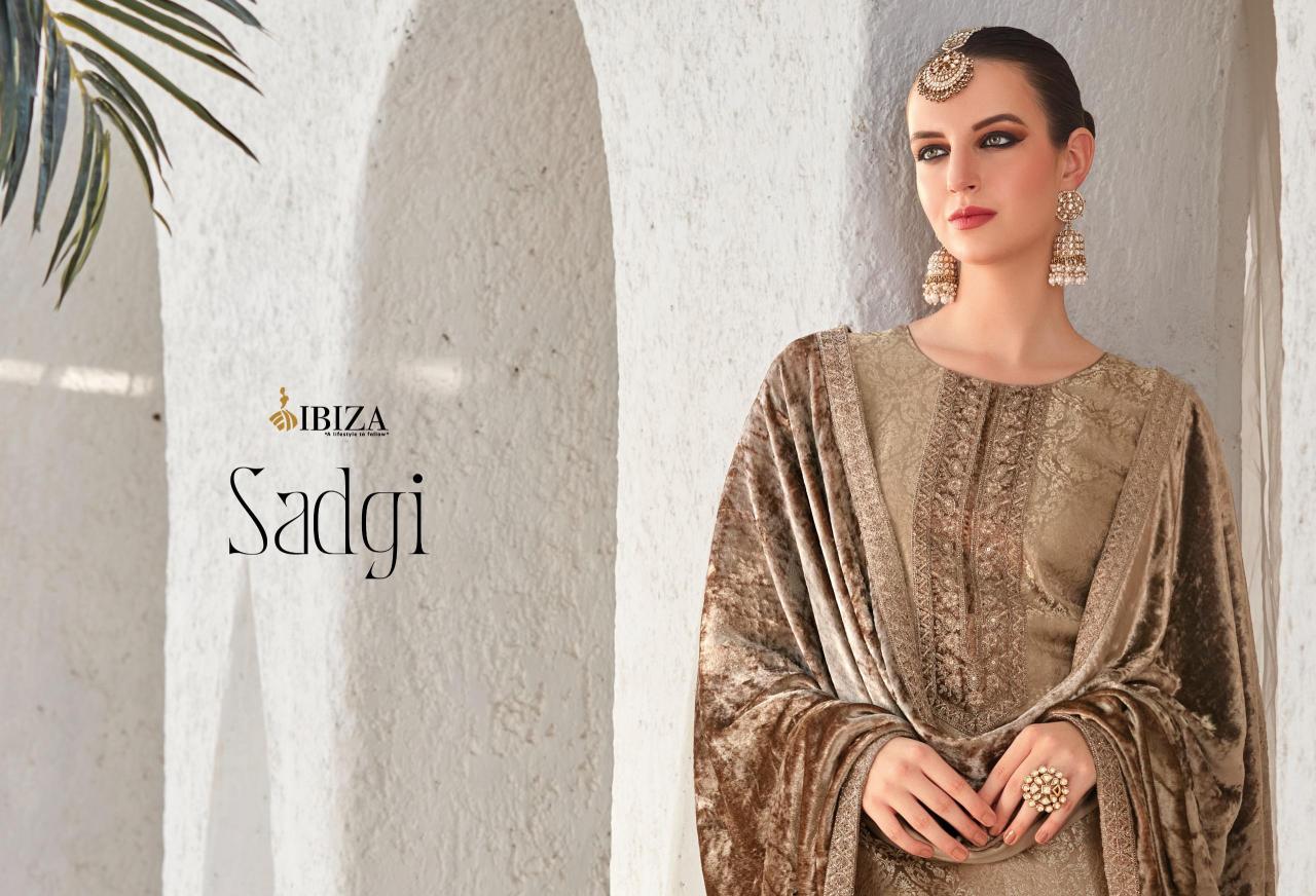 Ibiza Sadgi Jacquard Silk with Velvet Pach Salwar Kameez Wholesale Catalog