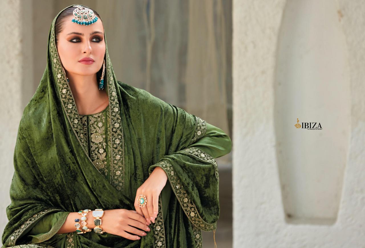 Ibiza Sadgi Jacquard Silk with Velvet Pach Salwar Kameez Wholesale Catalog