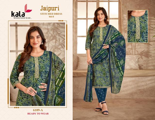 Kala Jaipuri Vol-6 – Kurti Pant With Dupatta - Wholesale Catalog