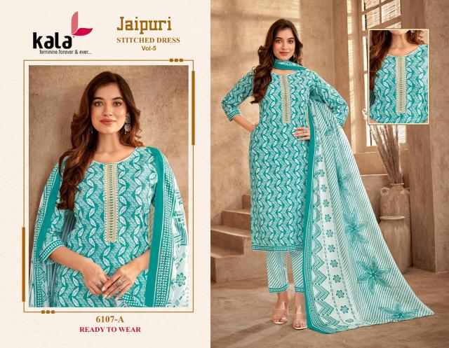 Kala Jaipuri Vol-6 – Kurti Pant With Dupatta - Wholesale Catalog