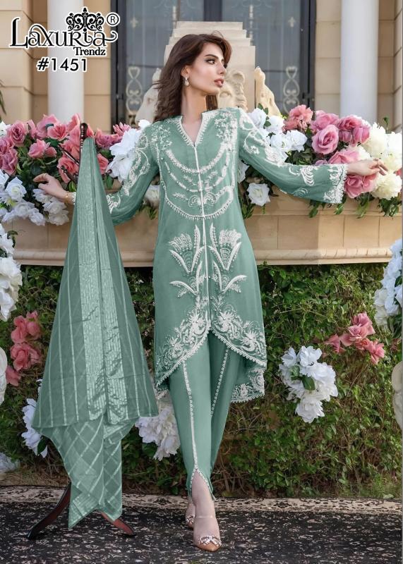 Laxuria Trendz 1451 Ready Made Faux Georgette Pakistani Suit Wholesale catalog