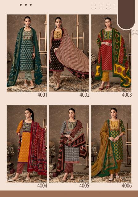 Mayur Ajarakh Vol-4 – Kurti Pant With Dupatta - Wholesale Catalog