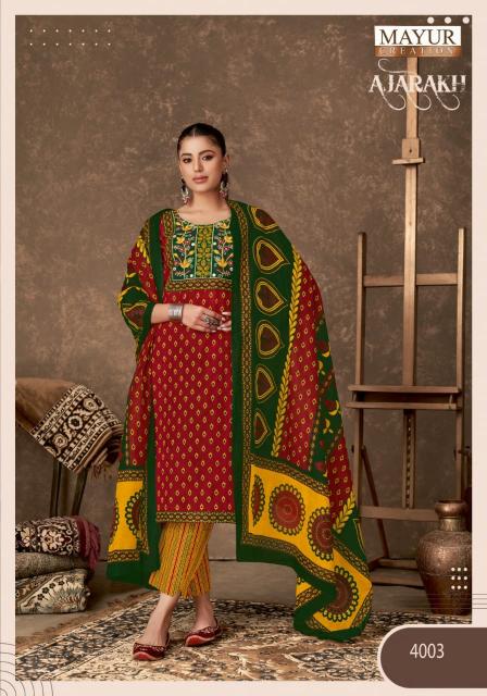 Mayur Ajarakh Vol-4 – Kurti Pant With Dupatta - Wholesale Catalog