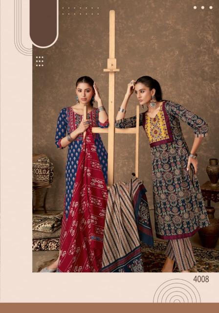 Mayur Ajarakh Vol-4 – Kurti Pant With Dupatta - Wholesale Catalog