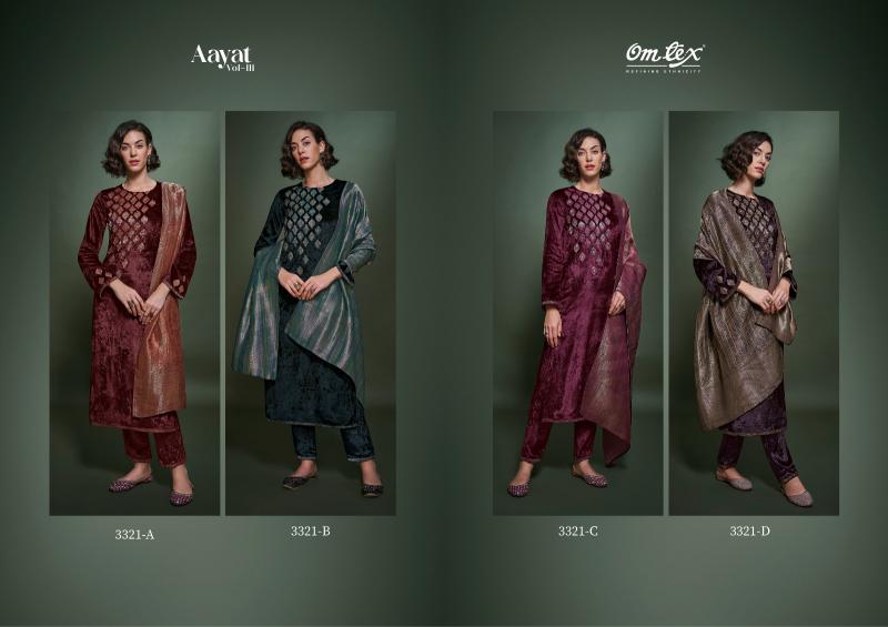 Omtex Aayat Vol 3 Viscose Velvet Salwar Kameez Wholesale Catalog