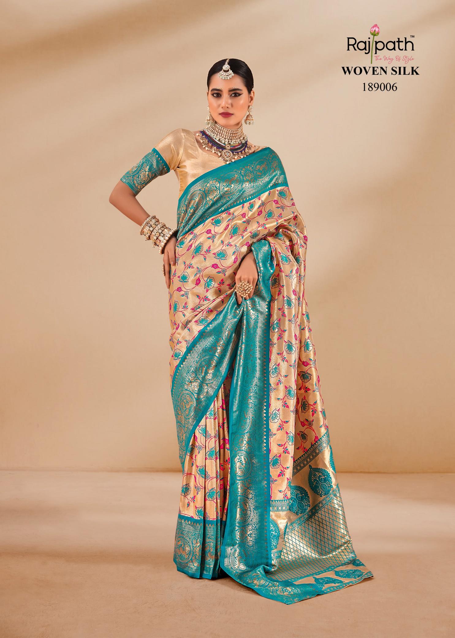 Rajpath Satrangi Tissue Silk Fancy fab india sarees