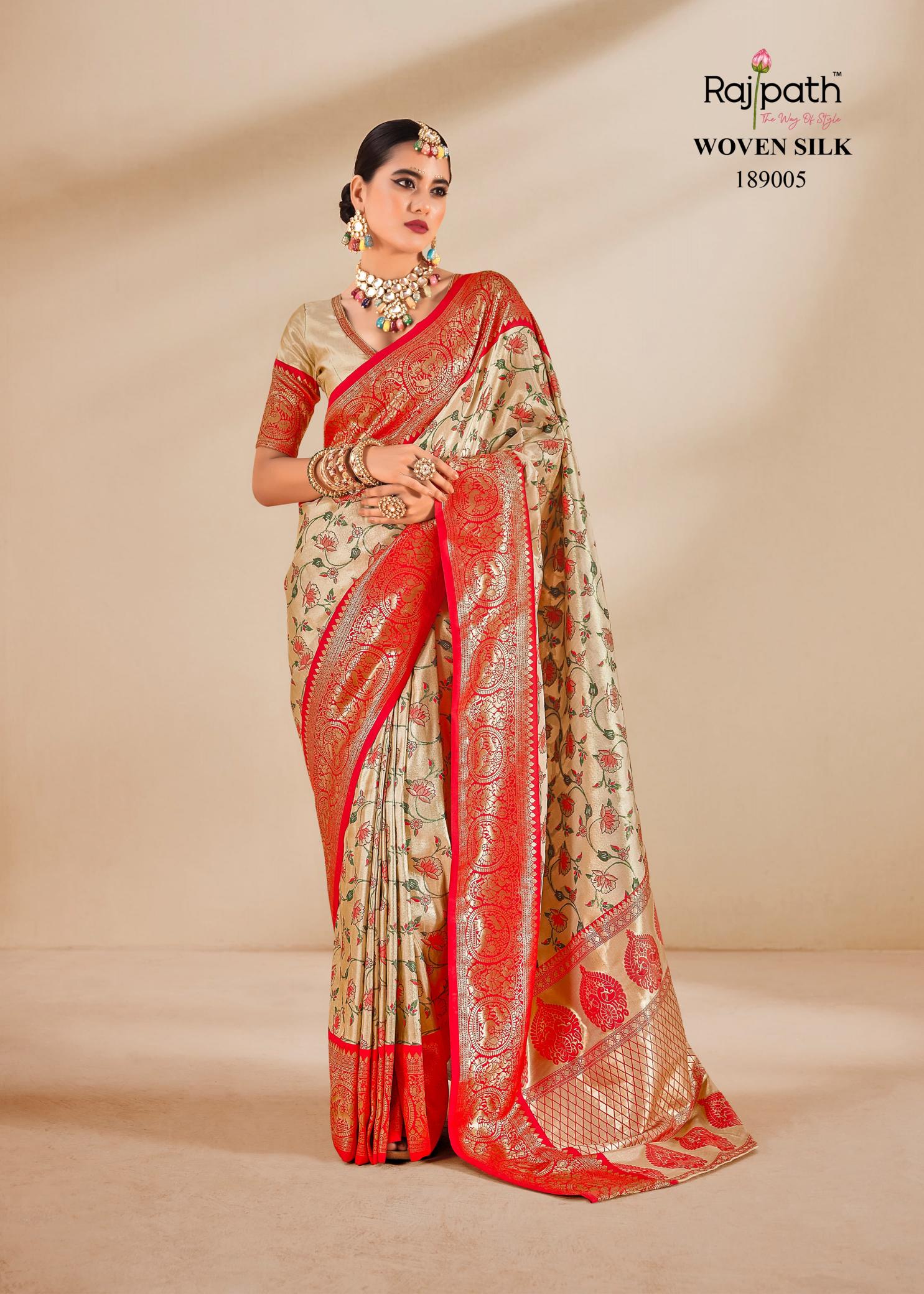 Rajpath Satrangi Tissue Silk Fancy fab india sarees